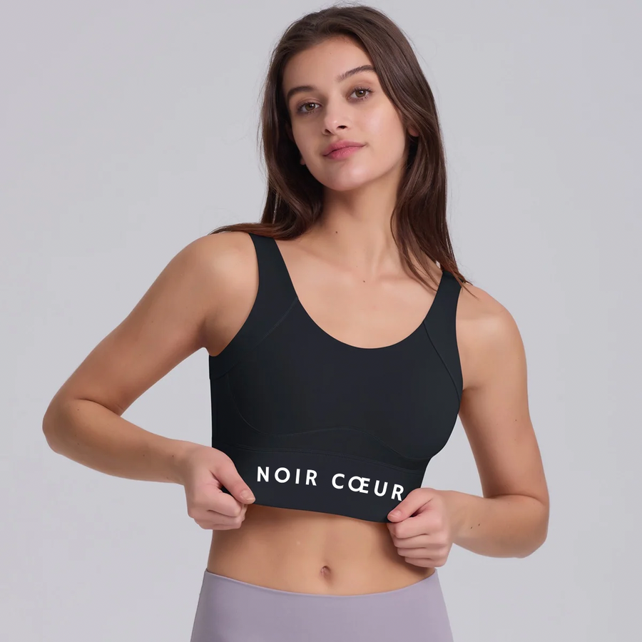 Noir Cœur Black Gym Top