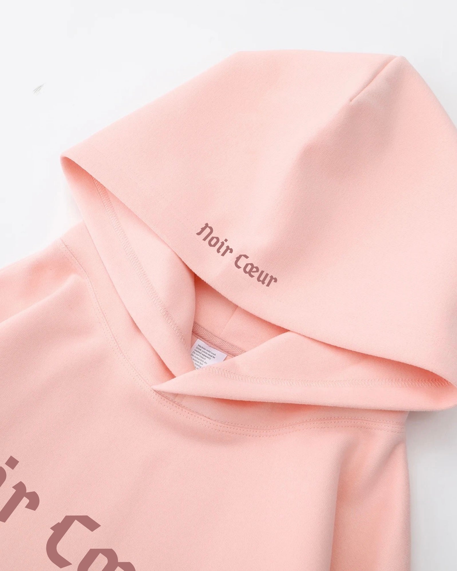 Noir Cœur Oversized Hoodie Pink