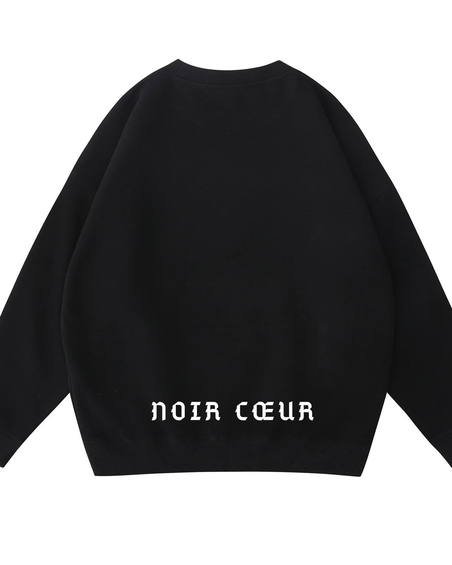 Noir Cœur Oversized Black Sweater